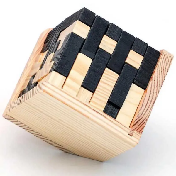 Mind Bender Cube Educational Wooden Puzzle